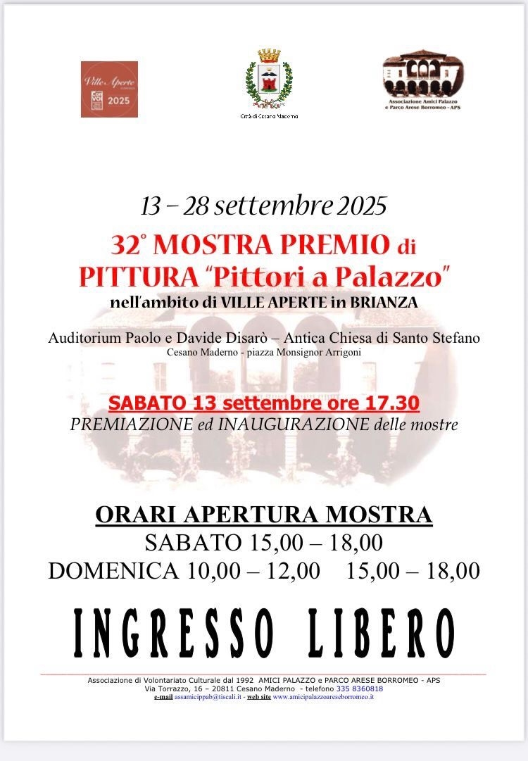 2025 MOSTRA PREMIO di PITTURA 32ma edizione 13 - 28 settembre