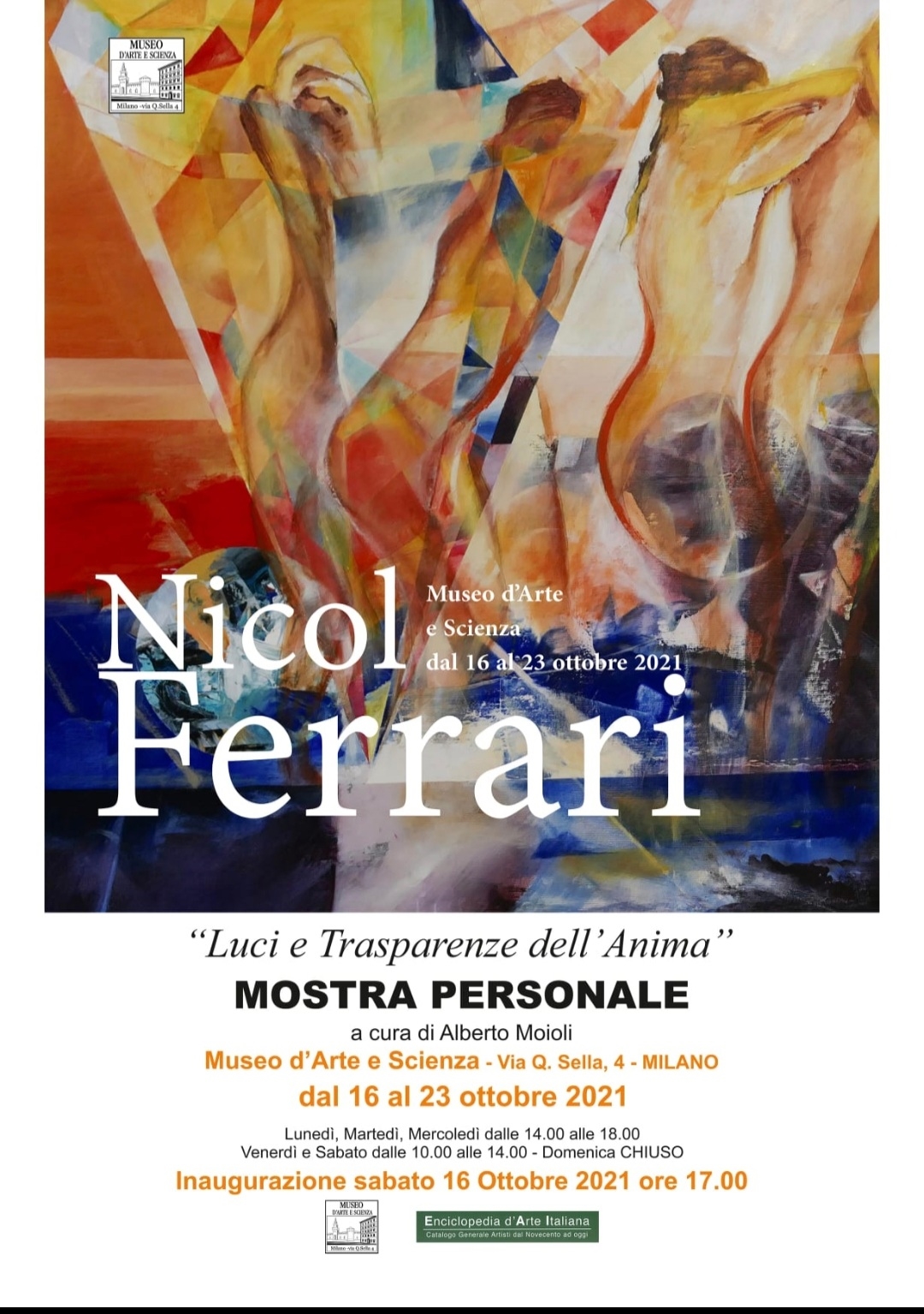 CALENDARIO EVENTI STAGIONE 2020/2021 mostra LUCI e TRASPARENZE dell'ANIMA di Nicol Ferrari