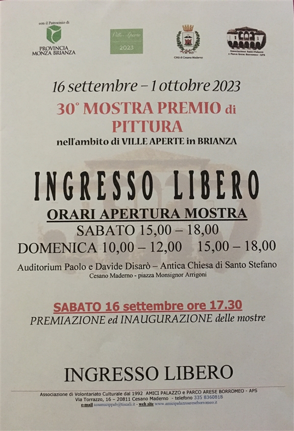 16 settembre - 1 ottobre 2023 - 30° PREMIO di PITTURA ed ANNULLO FILATELICO con Poste Italiane 1